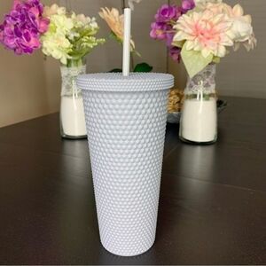 NWT Gray Matte Studded Tumbler 24oz with Straw